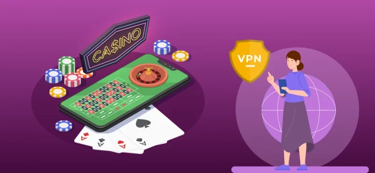 Illustration of a person using a VPN for online poker.